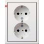 GIR780112 / SCHUKO 2f + Rahmen Flächenschalter Reinweiß / EAN 4010337047599