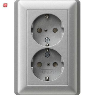 GIR78326 / SCHUKO 2f SH + Vollpl. System 55 F Alu / EAN 4010337783268