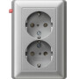 GIR78326 / SCHUKO 2f SH + Vollpl. System 55 F Alu / EAN 4010337783268