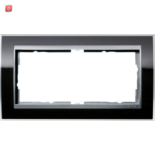 GIR1002736 / Abdeckrahmen 2f o.M. Zwischenr. F Alu Gira Event Klar Schwarz / EAN 4010337070221
