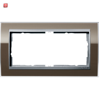 GIR1002766 / Abdeckrahmen 2f o.M. Zwischenr. F Alu Gira Event Klar Braun / EAN 4010337070337
