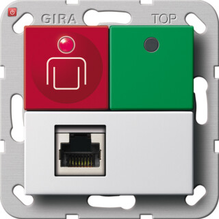 GIR290303 / Ruf- + Abstelltaster Nebensteckk. System 55 Reinweiß / EAN 4010337061366