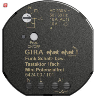 GIR542400 / Funk Schalt-/Tastaktor 1f Mini pot.frei Gira eNet / EAN 4010337774211