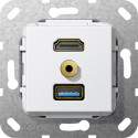 GIR568103 / HDMI USB 3.0 A M-Klinke K-Peitsche Einsatz...