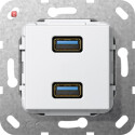 GIR568403 / USB 3.0 A 2f Kpl. Einsatz Reinweiß /...