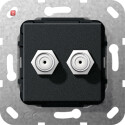 GIR565110 / SAT-F-Buchse 2f Kpl. Einsatz Schwarz m / EAN...