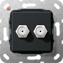 GIR565110 / SAT-F-Buchse 2f Kpl. Einsatz Schwarz m / EAN 4010337461012