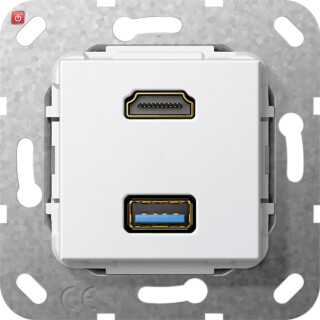 GIR567803 / HDMI USB 3.0 A Kpl. Einsatz Reinweiß / EAN 4010337461852
