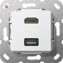 GIR567803 / HDMI USB 3.0 A Kpl. Einsatz Reinweiß /...