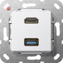GIR567803 / HDMI USB 3.0 A Kpl. Einsatz Reinweiß / EAN 4010337461852