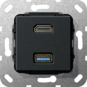 GIR567910 / HDMI USB 3.0 A K-Peitsche Einsatz Schwarz m /...