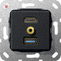GIR568110 / HDMI USB 3.0 A M-Klinke K-Peitsche Einsatz...