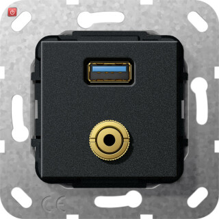 GIR568710 / USB 3.0 A M-Klinke K-Peitsche Einsatz Schwarz m / EAN 4010337463047