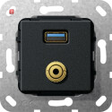GIR568710 / USB 3.0 A M-Klinke K-Peitsche Einsatz Schwarz...