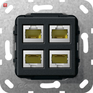 GIR569810 / MJ RJ45 Cat.6A 10 Gbit 4f Kpl. Einsatz Schwarz m / EAN 4010337463443
