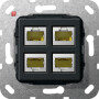 GIR569810 / MJ RJ45 Cat.6A 10 Gbit 4f Kpl. Einsatz Schwarz m / EAN 4010337463443