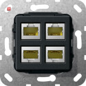 GIR569910 / MJ RJ45 Cat.6A 10 Gbit 4f Einsatz Schwarz m /...