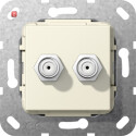 GIR565101 / SAT-F-Buchse 2f Kpl. Einsatz Cremeweiß...