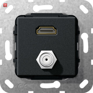 GIR567510 / HDMI SAT-F-Buchse Kpl. Einsatz Schwarz m / EAN 4010337461777