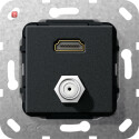 GIR567510 / HDMI SAT-F-Buchse Kpl. Einsatz Schwarz m /...