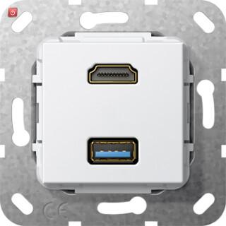 GIR567903 / HDMI USB 3.0 A K-Peitsche Einsatz Reinweiß / EAN 4010337461890