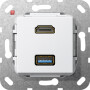 GIR567903 / HDMI USB 3.0 A K-Peitsche Einsatz Reinweiß / EAN 4010337461890