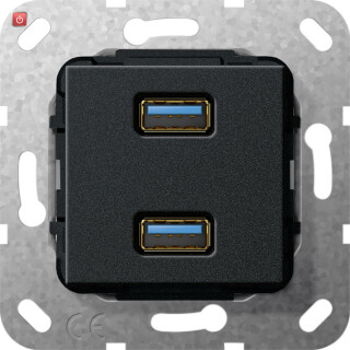 GIR568410 / USB 3.0 A 2f Kpl. Einsatz Schwarz m / EAN 4010337462071