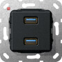 GIR568410 / USB 3.0 A 2f Kpl. Einsatz Schwarz m / EAN 4010337462071