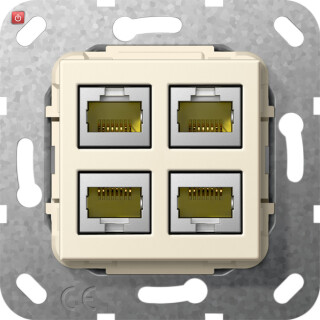 GIR569801 / MJ RJ45 Cat.6A 10 Gbit 4f Kpl. Einsatz Cremeweiß / EAN 4010337463412
