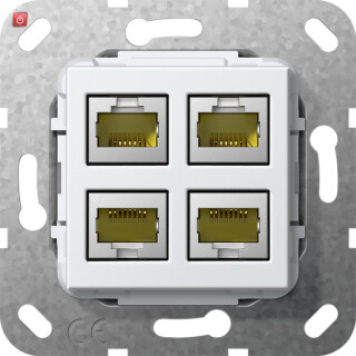 GIR569803 / MJ RJ45 Cat.6A 10 Gbit 4f Kpl. Einsatz Reinweiß / EAN 4010337463429