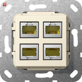 GIR569901 / MJ RJ45 Cat.6A 10 Gbit 4f Einsatz Cremeweiß / EAN 4010337463450