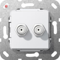 GIR565103 / SAT-F-Buchse 2f Kpl. Einsatz Reinweiß /...