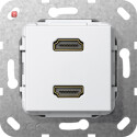 GIR567203 / HDMI 2f K-Peitsche Einsatz Reinweiß /...