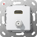 GIR567503 / HDMI SAT-F-Buchse Kpl. Einsatz Reinweiß...