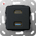GIR567810 / HDMI USB 3.0 A Kpl. Einsatz Schwarz m / EAN...