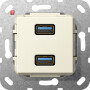 GIR568501 / USB 3.0 A 2f K-Peitsche Einsatz Cremeweiß / EAN 4010337462088