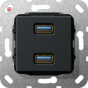 GIR568510 / USB 3.0 A 2f K-Peitsche Einsatz Schwarz m /...