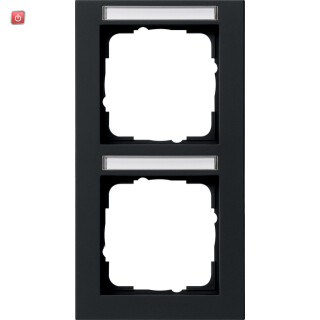GIR110209 / Abdeckrahmen 2f senkr. BSF Gira E2 Schwarz m / EAN 4010337036807