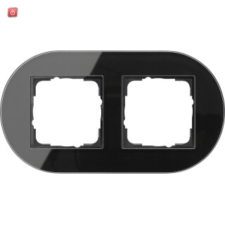GIR212135 / Abdeckrahmen 2f Gira Studio G Schwarz / EAN 4010337045670