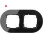 GIR212135 / Abdeckrahmen 2f Gira Studio G Schwarz / EAN 4010337045670
