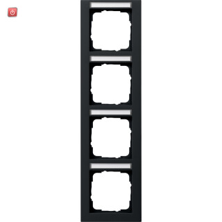 GIR111409 / Abdeckrahmen 4f senkr. BSF Gira E2 Schwarz m / EAN 4010337036883