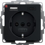GIR2459005 / SCHUKO SH USB-Spannungsvers. 2f Typ A/C System 55 Schwarz m / EAN 4010337076209