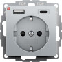 GIR245926 / SCHUKO SH USB-Spannungsvers. 2f Typ A/C System 55 F Alu / EAN 4010337076193