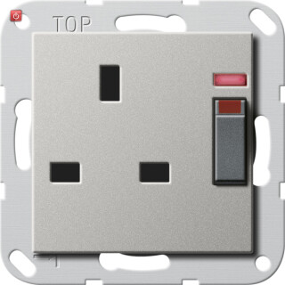 GIR2780600 / Steckd. BS 13 A gesch. Kontroll + SH System 55 Edelstahl(lack.) / EAN 4010337022114