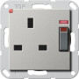 GIR2780600 / Steckd. BS 13 A gesch. Kontroll + SH System 55 Edelstahl(lack.) / EAN 4010337022114