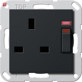GIR2780005 / Steckd. BS 13 A gesch. Kontroll + SH System 55 Schwarz m / EAN 4010337037767
