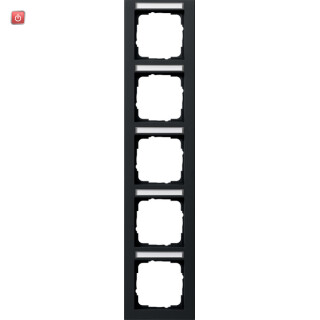 GIR111509 / Abdeckrahmen 5f senkr. BSF Gira E2 Schwarz m / EAN 4010337036913