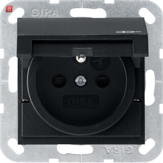 GIR488005 / Steckd. Erdstift KD + SH System 55 Schwarz m / EAN 4010337037835