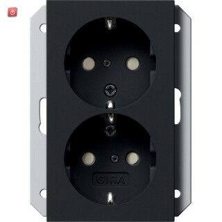 GIR2735005 / SCHUKO 2f SH f. UP-Dose 1,5f System 55 Schwarz m / EAN 4010337037521