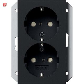 GIR2731005 / SCHUKO 2f SH f. UP-Dose 1f System 55 Schwarz m / EAN 4010337037538